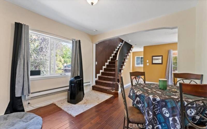 dining room and stairway to upstairs master bedroom