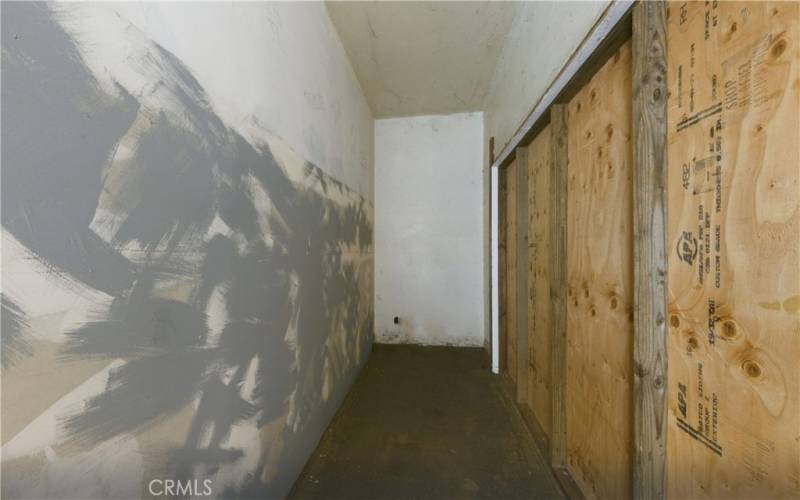 Storage area left after garage conversion.