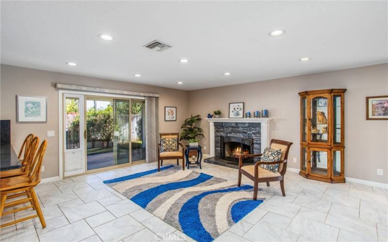 Family Room with a fireplace