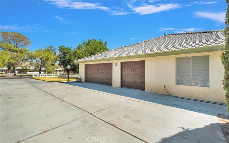 Garage doors and Driveway