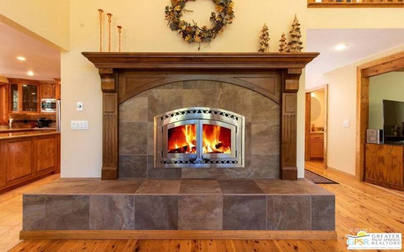 Gorgeous stone fireplace