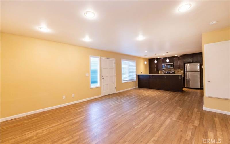 Living room to entry and kitchen