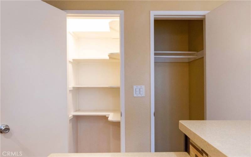 Pantry and coat closets