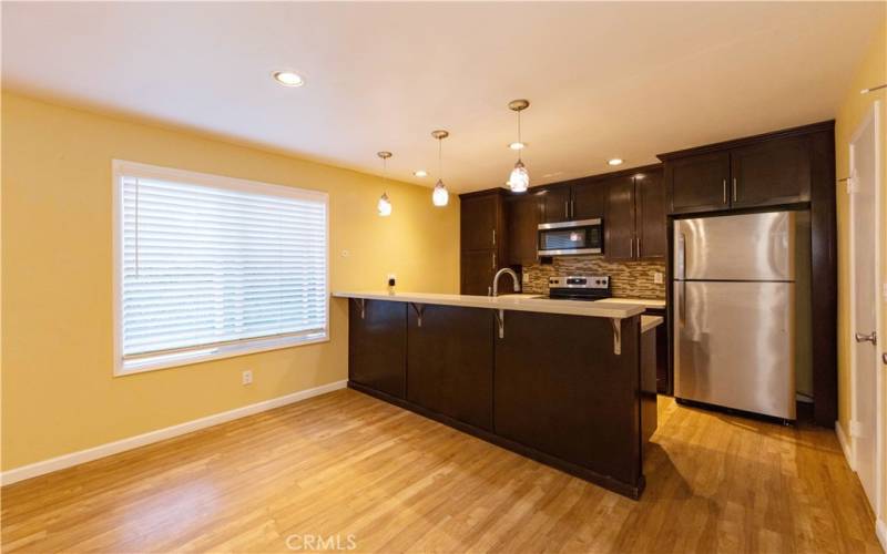 Kitchen with refrigerator and new appliances