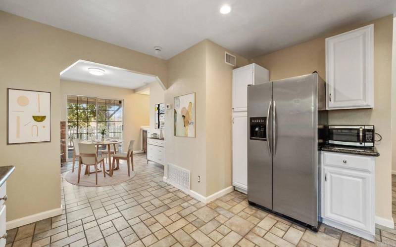 Kitchen Breakfast Area With Virtual Staging. Coffee/Wine Nook at Back on Right.