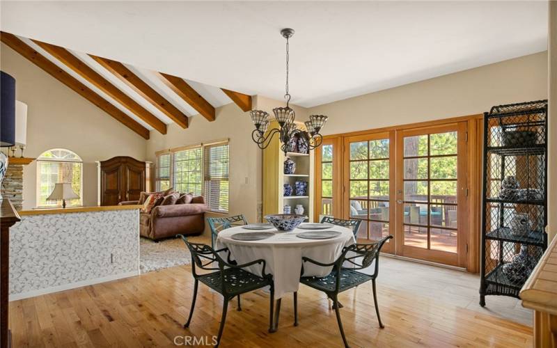 Dining Room Double French doors to large deck