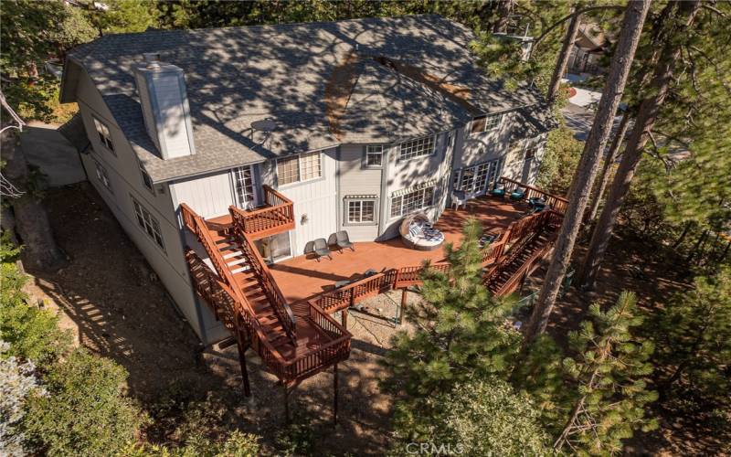 Balcony from Primary Bedroom, stairs to Deck