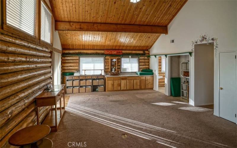 The grand room consisting of living and kitchen area.