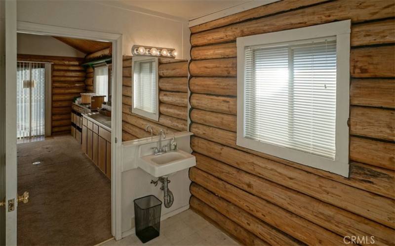 One bathroom of Log cabin.