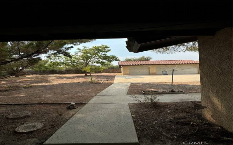 Patio looking towards rear Garage