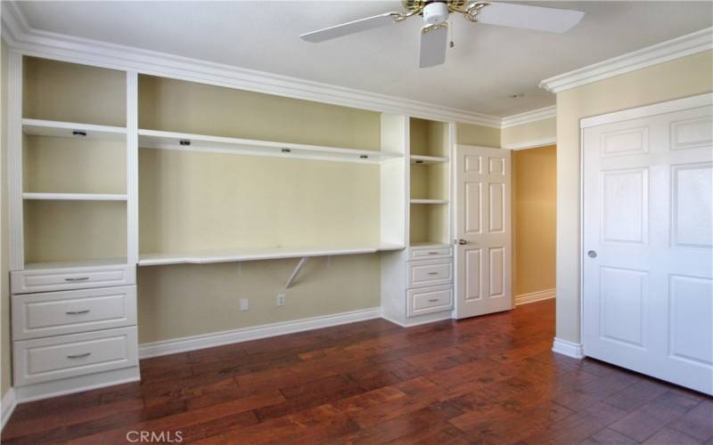 Upstairs guest bed #3 (currently setup as an office with built-in cabinetry.