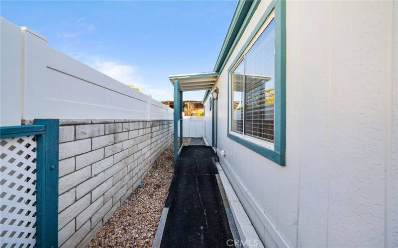 Side gate entrance and walkway