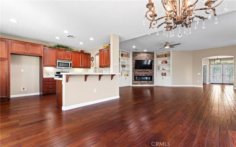 Kitchen-Dining Room Looking to Living Room-Foyer