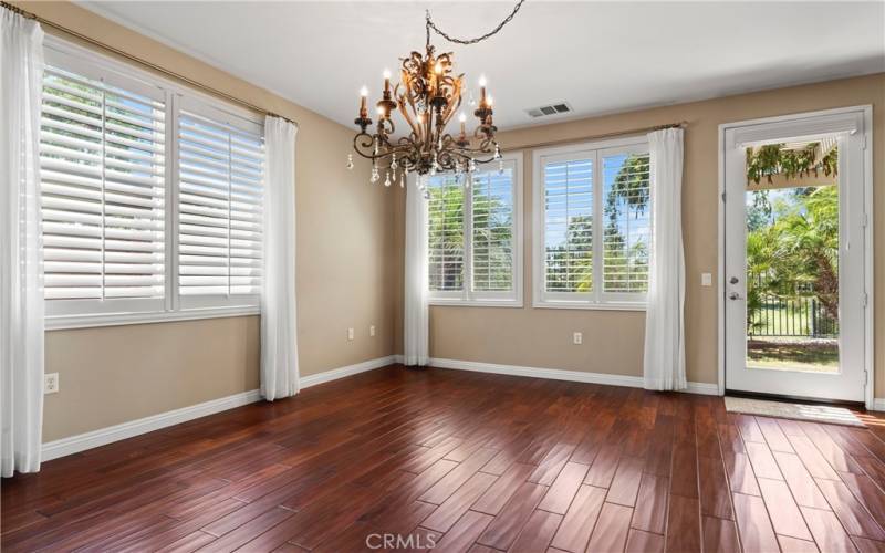 Dining Room Exits to Back Yard