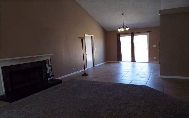 Dining Room with Sliding Door to Large Side Yard