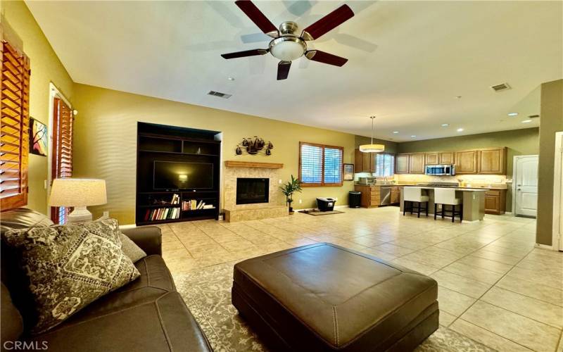 MAIN Living room open to kitchen area.