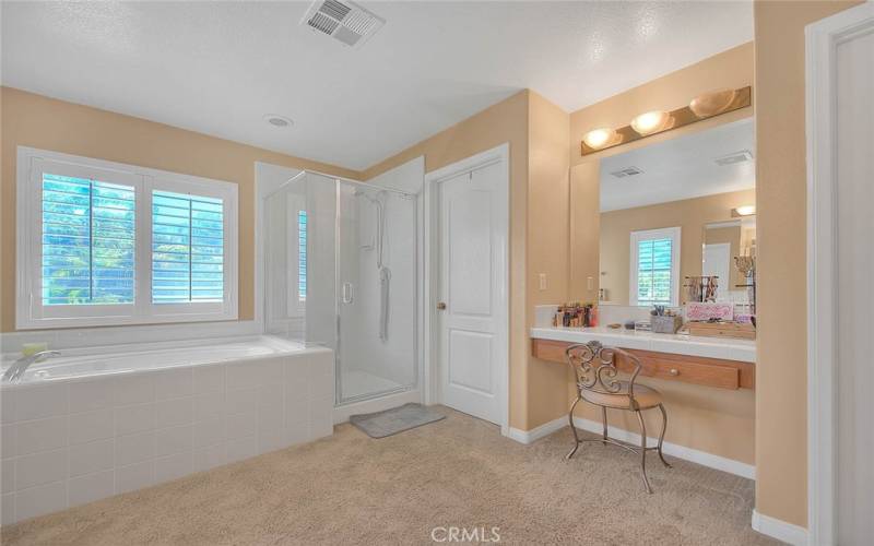 Master Bedroom with Serene Tub and Separate Shower