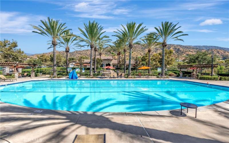 75’ Junior Olympic swimming pool with mountain views