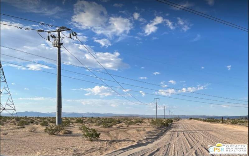 Land with power lines running through the parcel