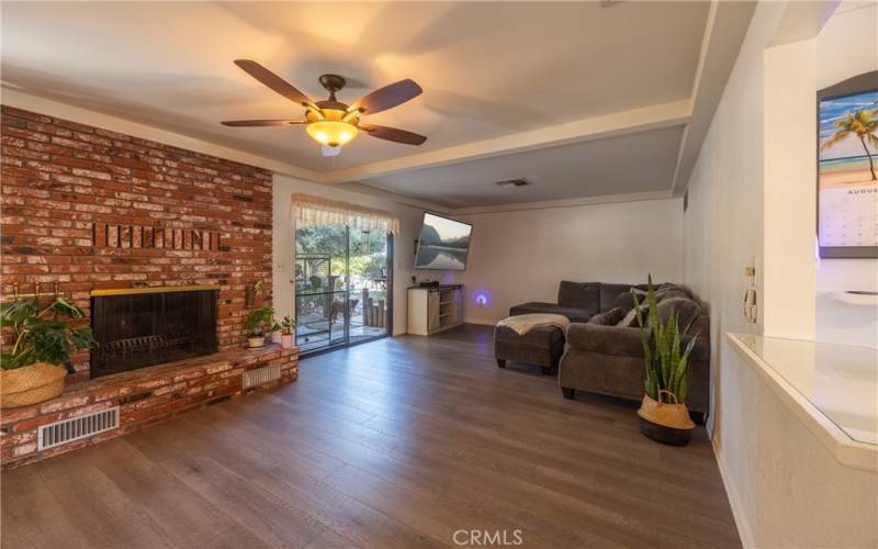 Living room with fireplace