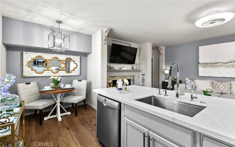 Dining area in kitchen in addtion to large island- Bosch diswasher.