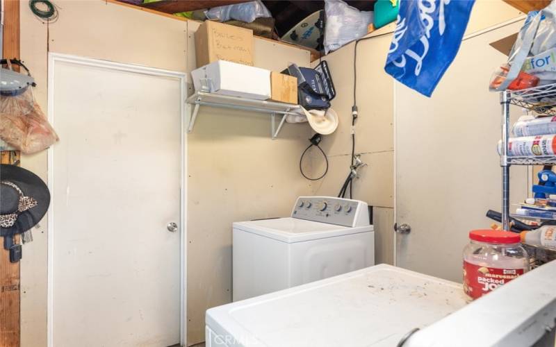 Laundry area in garage