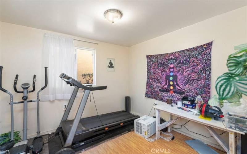 Exercise room in garage