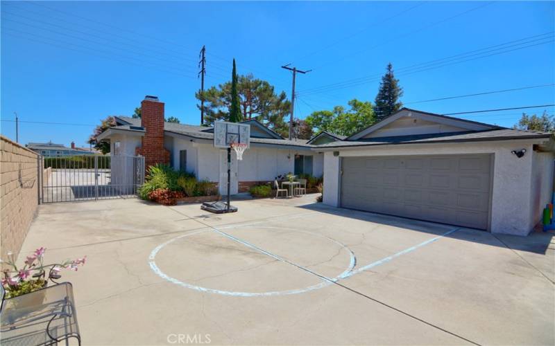 Basket Ball area and garage