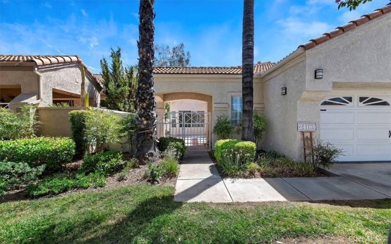 Gated front courtyard