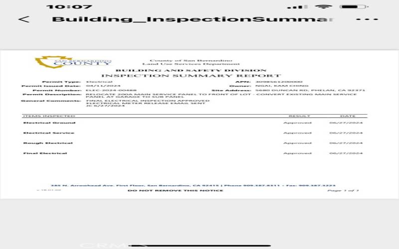 B&S Inspection Summary 2