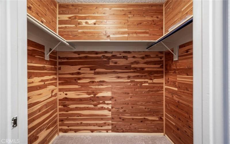 Cedar-lined walk-in closet