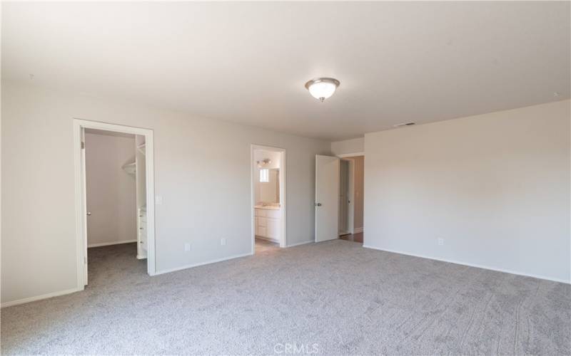 Primary bedroom with walk-in closet