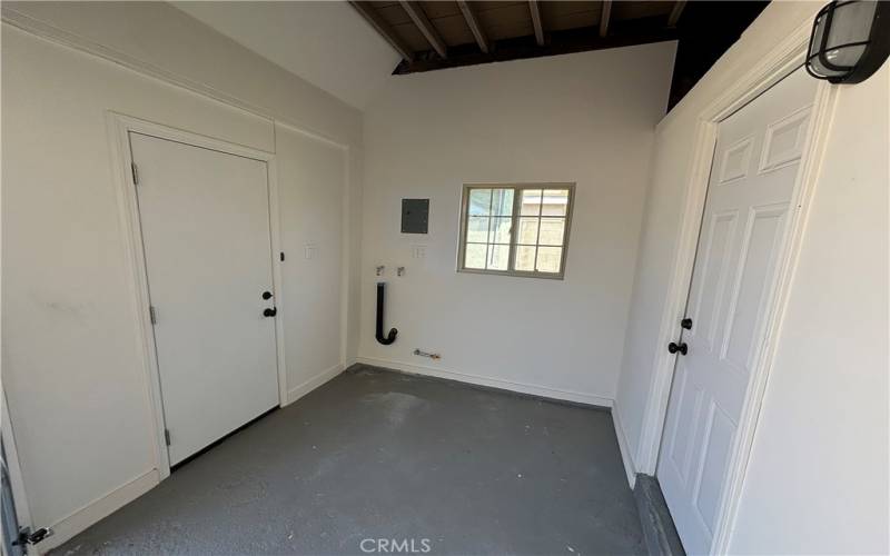 Laundry facilities in garage