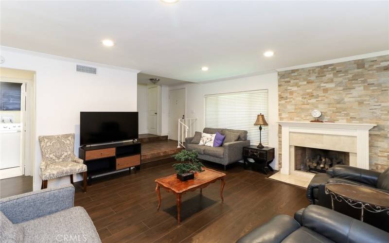 Living room with fireplace