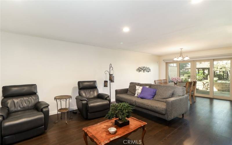 Living room and dining room