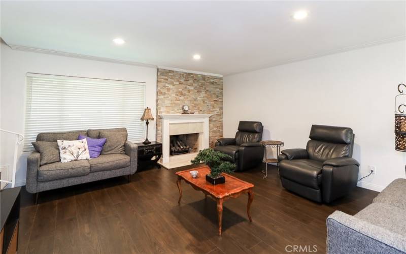 Living room with fireplace