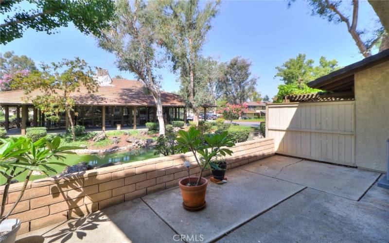 Back yard patio w/ fountains