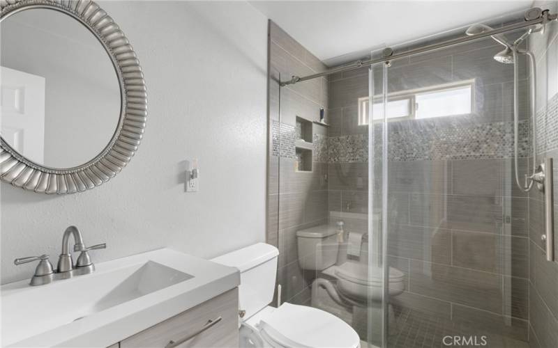 Remodeled hallway bathroom.