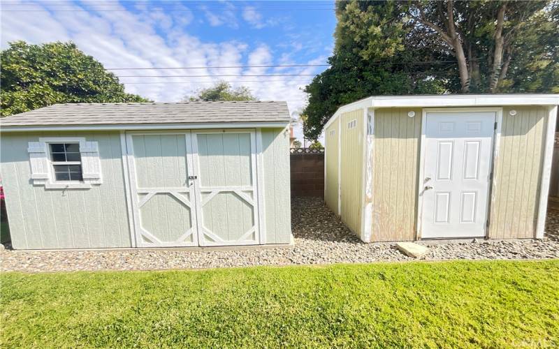 two storage sheds