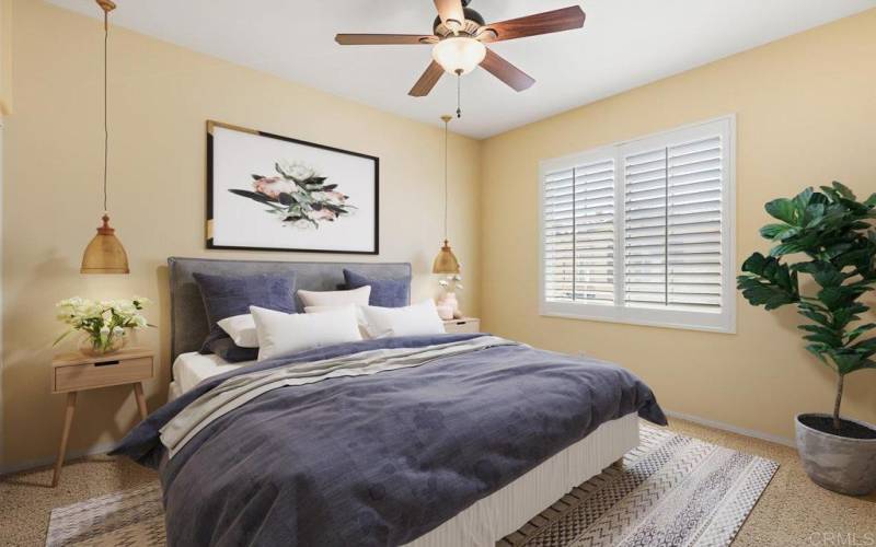 One of the two upstairs bedroom. This one is virtually staged.