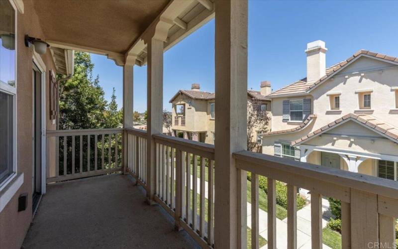 Very charming balcony to have morning coffee off the primary bedroom.