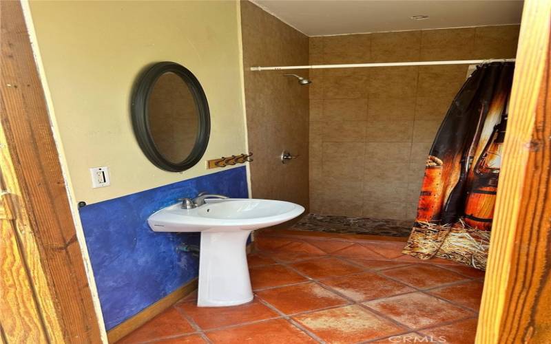 Shower of Barn looking bathroom