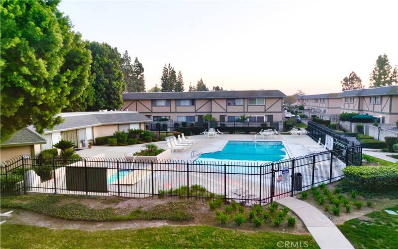 Beautiful Views of the Community Pool from Upstairs Bedroom