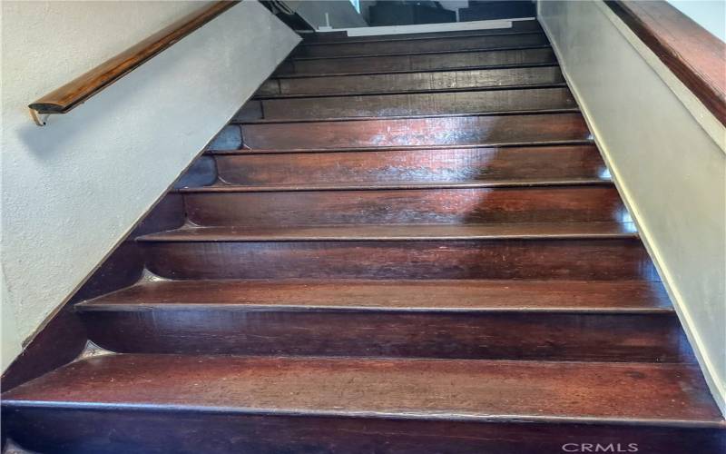 original stairs with copper inserts on each step