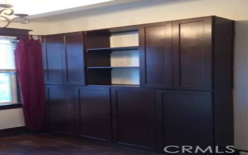 built in cabinets in family room