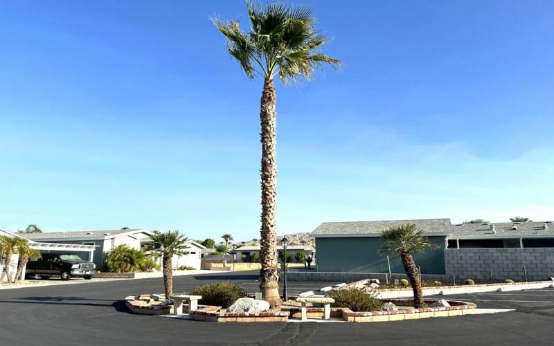 Community Sitting area and Guest Parking