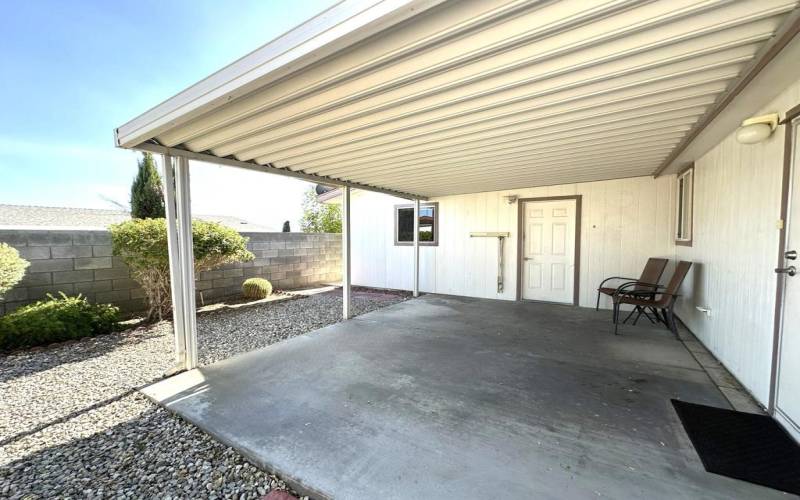 Back yard and garage