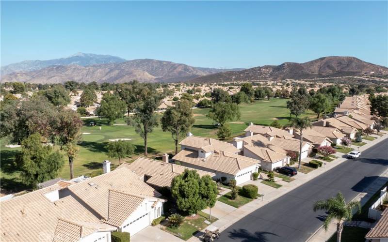 aerial view looking down the fairway