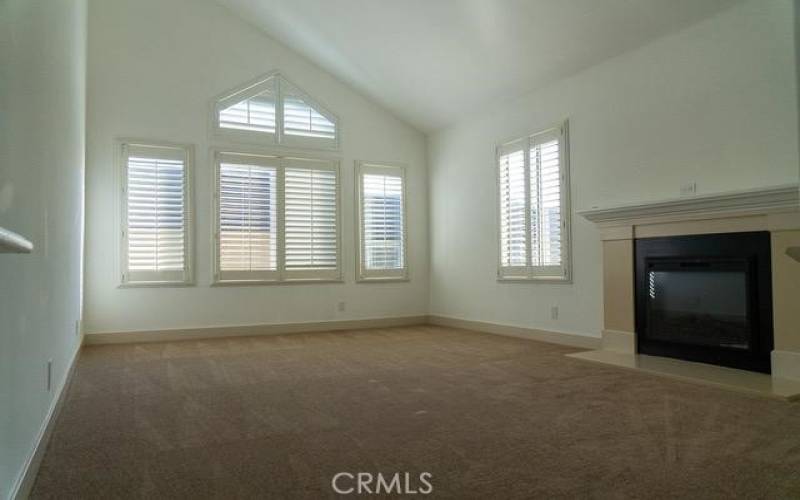 Huge upstairs family room with new electric fireplace.