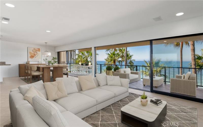 STAGED EXPANSIVE LIVING ROOM